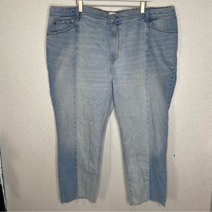 Abercrombie and Fitch Ankle Straight Ultra High Rise Two Tone Jeans Plus Size 24